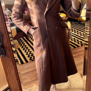 Vintage wool tweed burgundy coat image 8