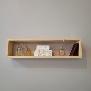 Wood Box shelf, Floating box shelf, Wood Plant Shelf, Floating Shelf