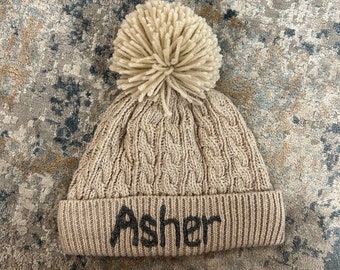 Personalised Baby Name Knitted Wooly Hat