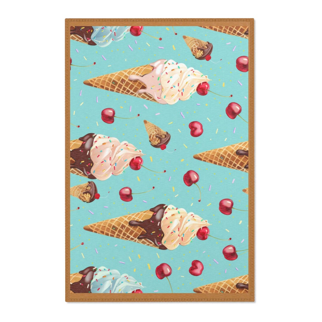 Ice Cream Rug Pattern Ice Cream Cone Area Rug - Sweet Treat Decor for Kids' Rooms, Playrooms ...