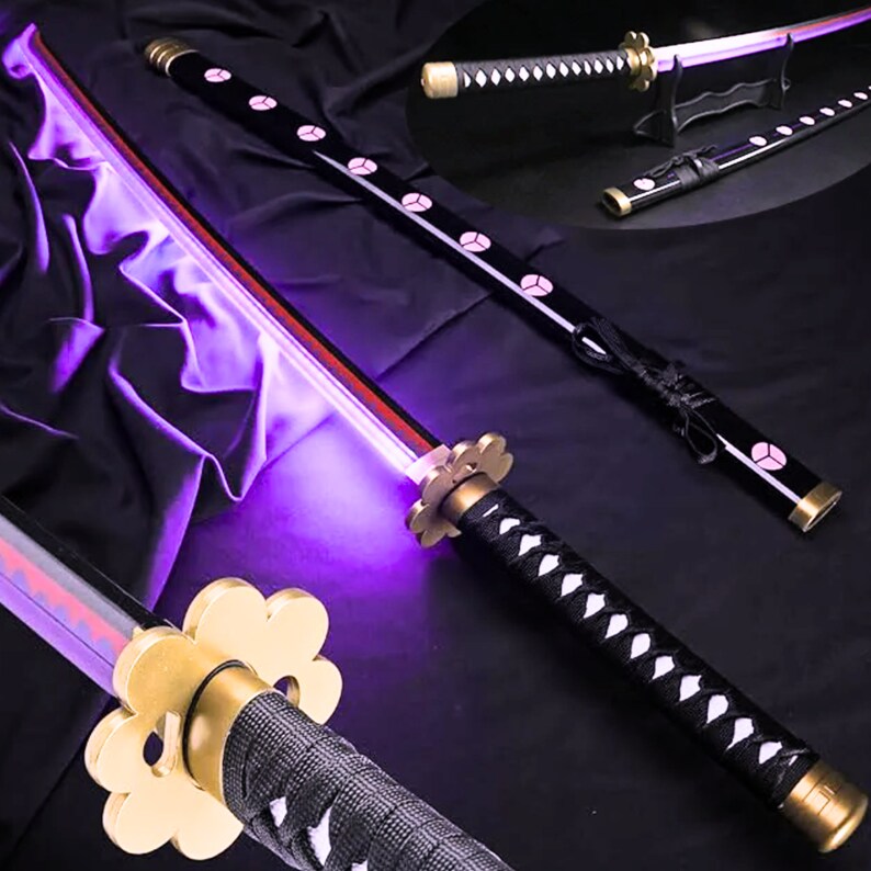 Demon Slayer Katana LED Light up Tanjiro Nichirin Sword With Holder 