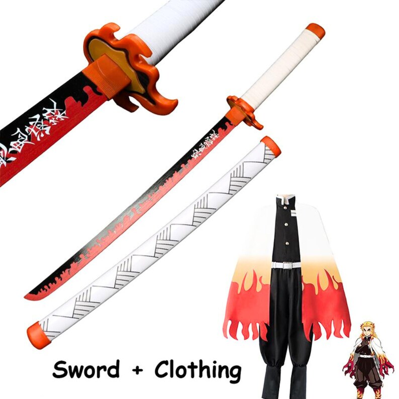 damdos Halloween Prop Wapen voor Demon of Slayer Cosplay Zwaard PU Foam 80 cm Tomioka Giyuu Kamado Tanjirou Zwaarden Xmas Verjaardagscadeaus (Agatsuma