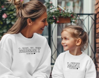 Mommy And Me Outfits - Embroidered Sweatshirt - Mama And Mini Shirts - Matching Kids Shirts- Mothers Day Gift -Mom Birthday Gift -Girls Trip