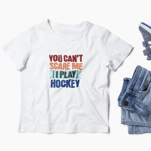 Kids You Can&#39;t Scare Me I Play Hockey Shirt, Kids Hockey Shirt, Hockey Shirt for Kids, Hockey Gift, Kids Sports Shirt