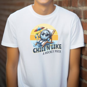 Kids Chill&#39;n Like a Hockey Puck Shirt, Kids Hockey Shirt, Hockey Shirt for Kids, Hockey Lover Gift, Kids Sports Shirt