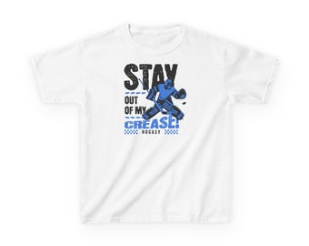 Goalie Hockey T-Shirt, Kids Hockey Tee, Stay Out of My Crease, Youth Sports Shirt, Hockey Goalie Gift, Kids Athletic Top
