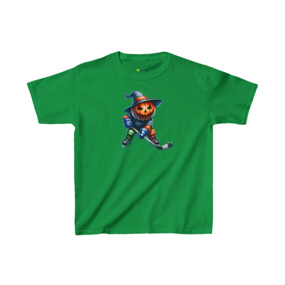 Pumpkin Hockey Kids Tee, Halloween Shirt, Kids Halloween Shirt