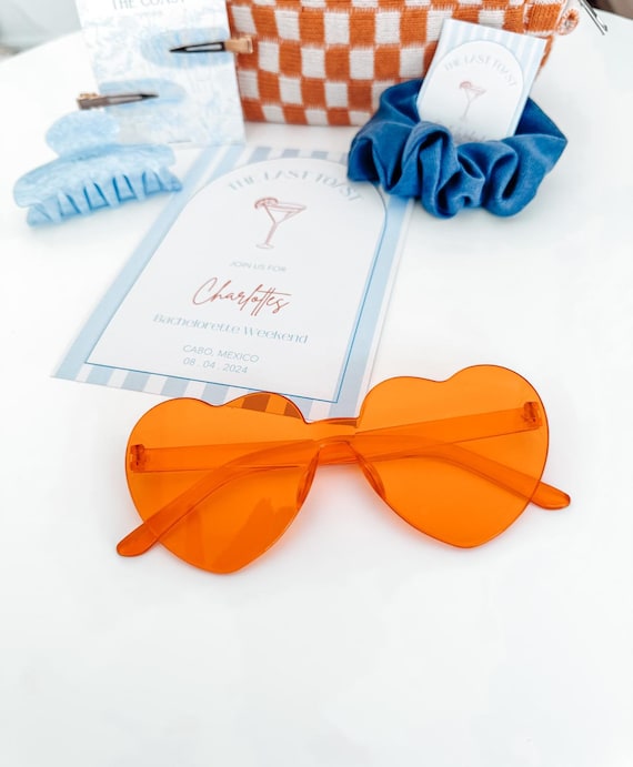 Orange Heart Shaped Glasses Love at First Spritz Bridal Shower - Main Image