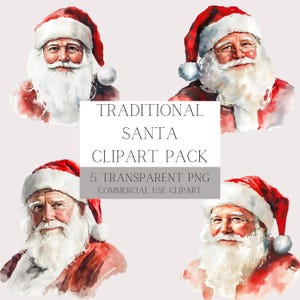 Père Noël grand-millénaire Clipart Digital Download - illustrations de vacances vintage