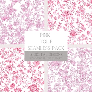 Carta digitale floreale rosa vintage: 12 design senza soluzione di continuità per carta da parati romantica in stile shabby chic e stampe