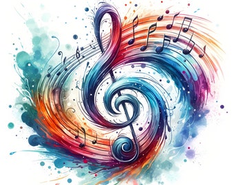 Music Note Clipart - 10 High-Quality JPGs - Wall Art - Digital Download - Card Making, Clip Art, Digital Paper Craft, Commercial License