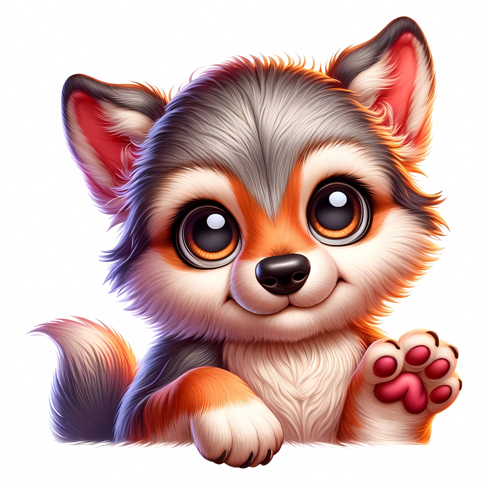 Cute Wolf Clipart Bundle | Nursery Wildlife Art (JPG Digital Download ...