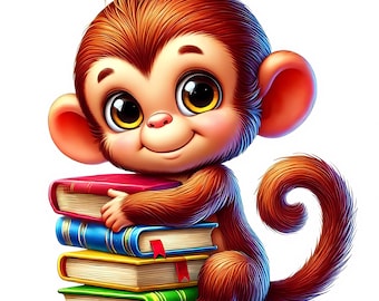 Monkey Clipart Bundle | Jungle Animal Art (Digital Download)