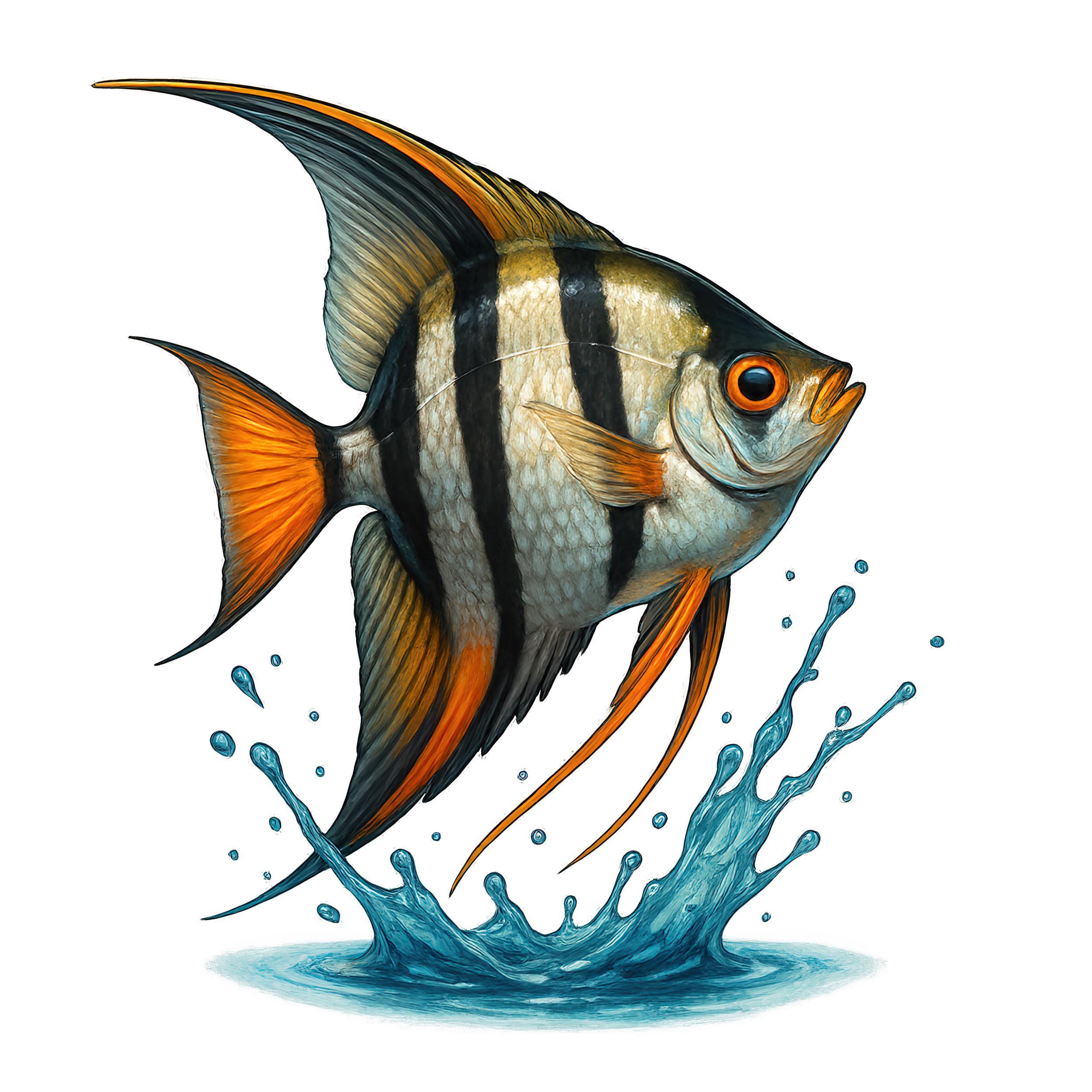 Angelfish Clipart Bundle: Tropical Fish Graphics, Digital Download, PNG ...