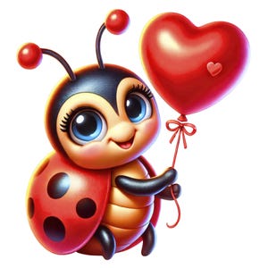 Schattige lieveheersbeestje-clipart | 10 hoogwaardige ontwerpen | Schattige lieveheersbeestje clipartbundel | Muurkunst | Afdrukbare items | Cartoon lieveheersbeestje | Commercieel gebruik