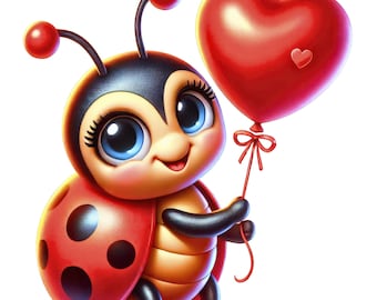 Cute Cartoon Ladybug Clipart | High-Quality Designs (Digital Download)