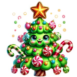 Niedliche Weihnachtsbaum Clipart | 10 hochwertige JPGs | Entzückende Weihnachtsbaum Clipart | Urlaub Dekor | Drucksachen | Kommerzielle Nutzung