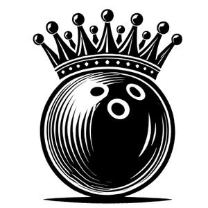 Couronne de boule de bowling SVG & PNG, clipart boule de bowling, boule de bowling silhouette, fichiers SVG pour Cricut, conception par sublimation, usage Commercial