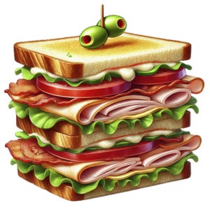 12 Sandwich Clipart Bundle: Tasty Food Art Pngs (commercial Use) - Etsy
