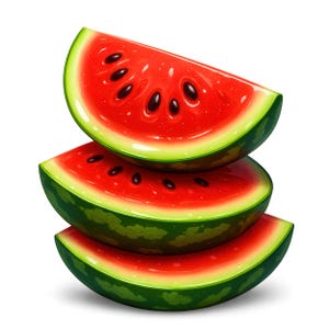 Clipart de sandía, paquete de sandía jugosa PNG, gráfico de sandía, arte de frutas de verano, 12 PNG de alta calidad, imprimible, diseño de sublimación