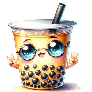 Niedliche Bubble Tea Clipart | 10 hochwertige JPGs | Clipart-Bundle | Niedliche Trinkkunst | Kawaii Bubble Tea Kunst | Digitale Drucke | Kommerzielle Nutzung