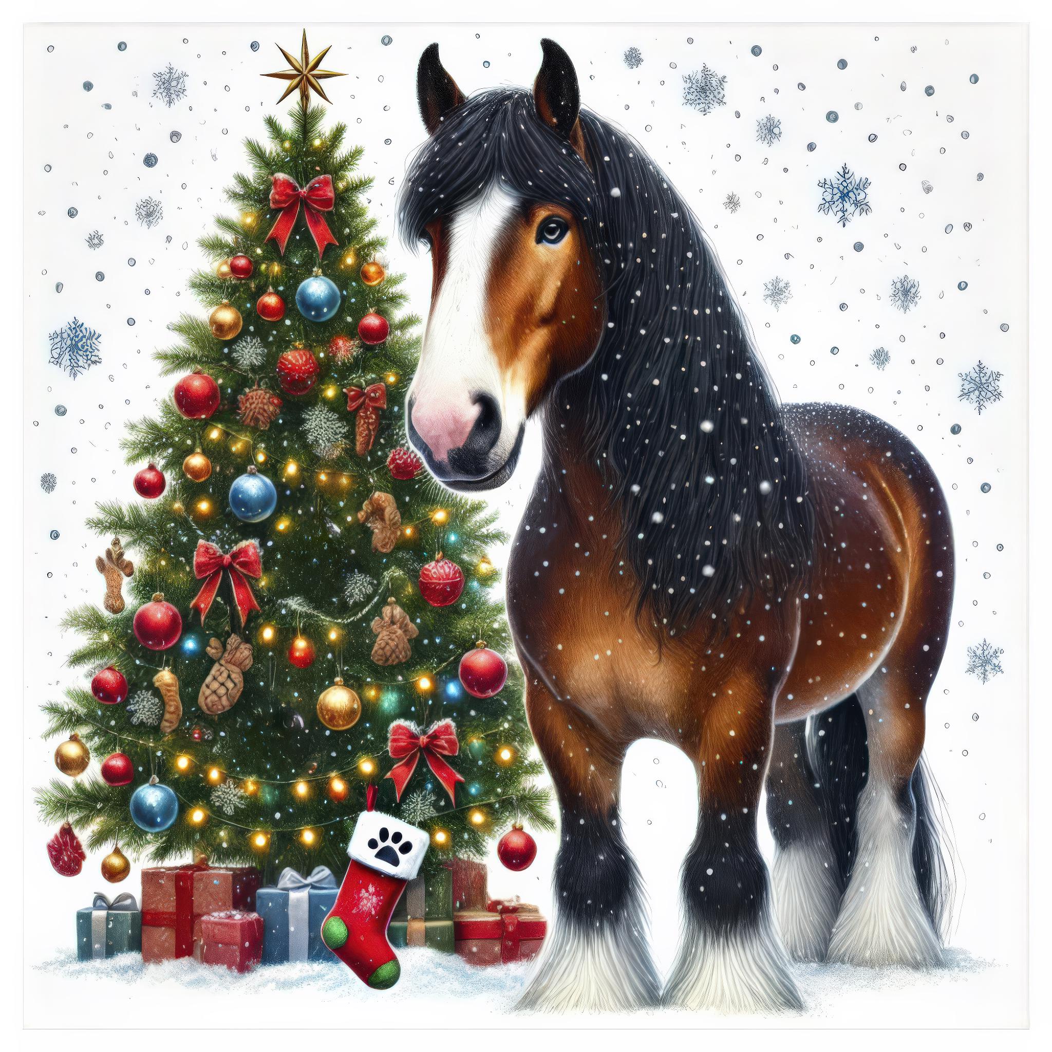 Christmas Horse Clipart Bundle: Festive Holiday Horses (digital ...