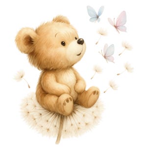 12 Nursery Teddy Bear Clipart, Adorable Teddy Bear Bundle PNG, Paper Craft, Sublimation, Nursery Teddy, Junk Journals, High Quality PNG