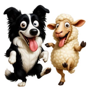 Clipart drôle de border collie, lot de border collie ludique, adorable chien à imprimer, art chien, téléchargement numérique, usage commercial, lot de 12