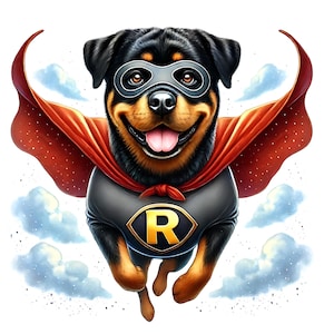 Funny Rottweiler Clipart | 12 High-Quality JPGs | Playful Goofy Rottweiler Clipart Bundle | Humorous Dog Art | Printables | Commercial Use