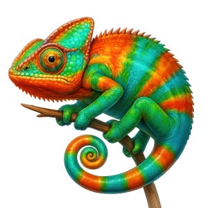 Colorful Chameleon Clipart, Realistic Chameleon Clipart Bundle, Chameleon PNG, Reptile Art, Set of 1O, Sublimation Design, Commercial Use