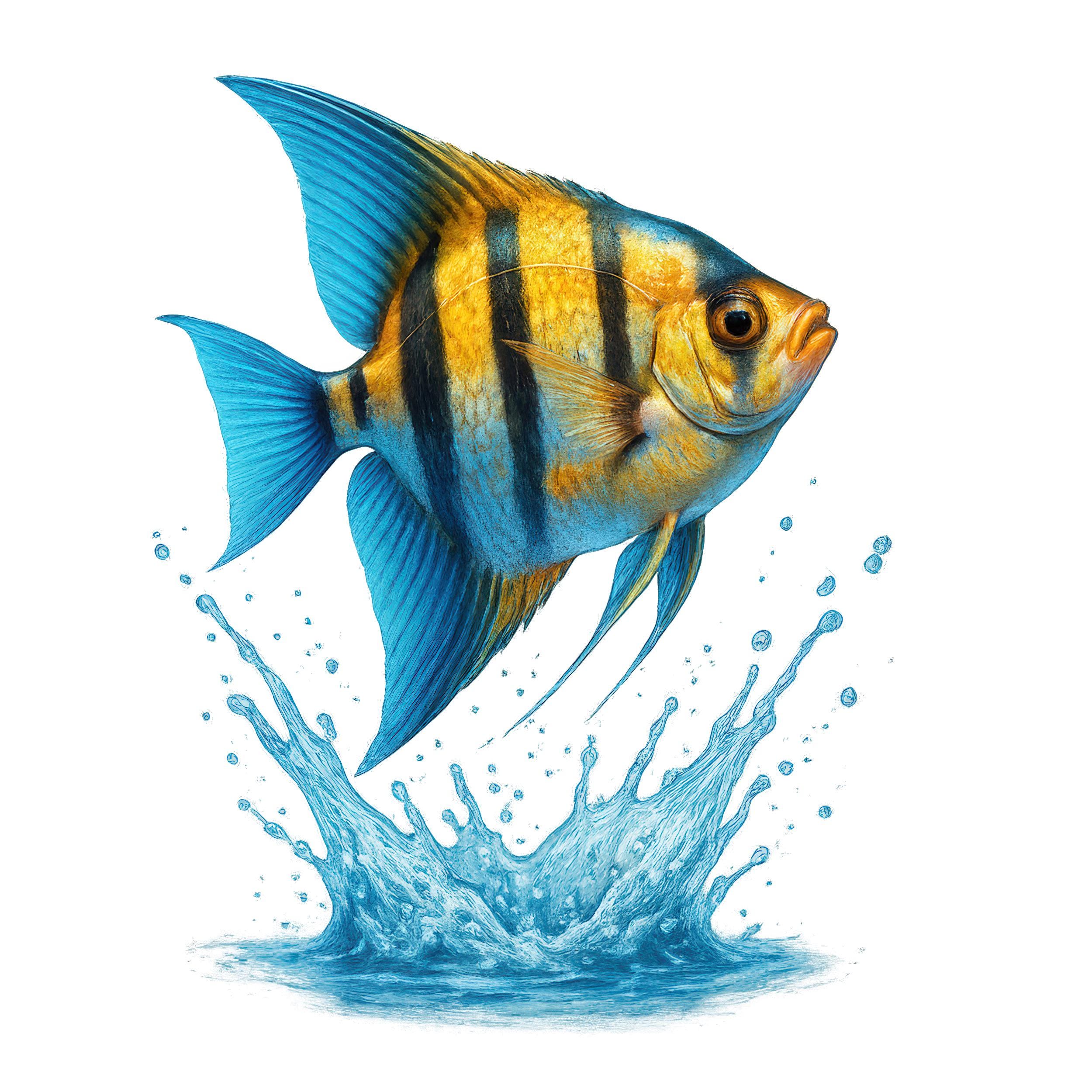 Angelfish Fish Graphics Angelfish Clipart Bundle: Tropical Fish Graphics, Digital Download, PNG ...