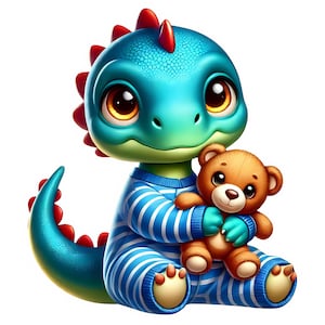 Clipart dinosaure mignon | 12 fichiers JPG de haute qualité | Lot de cliparts adorable dinosaure ludique | Décoration de chambre d'enfant | Art dinosaure | Imprimables | Utilisation commerciale