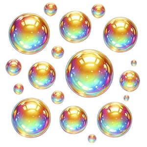 Clipart di bolle d'oro / 14 PNG di alta qualità / Pacchetto di clipart di bolle d'oro luccicanti / Arte murale / Bolla galleggiante / Lavoretti di carta / Uso commerciale