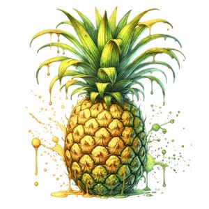 11 PNG / JPG, Annanas Clipart | Frische Annanas Clipart-Bundle | Ananas Clipart | Küche Dekor | Tropische Kunst | Drucksachen | Kommerzielle Nutzung.