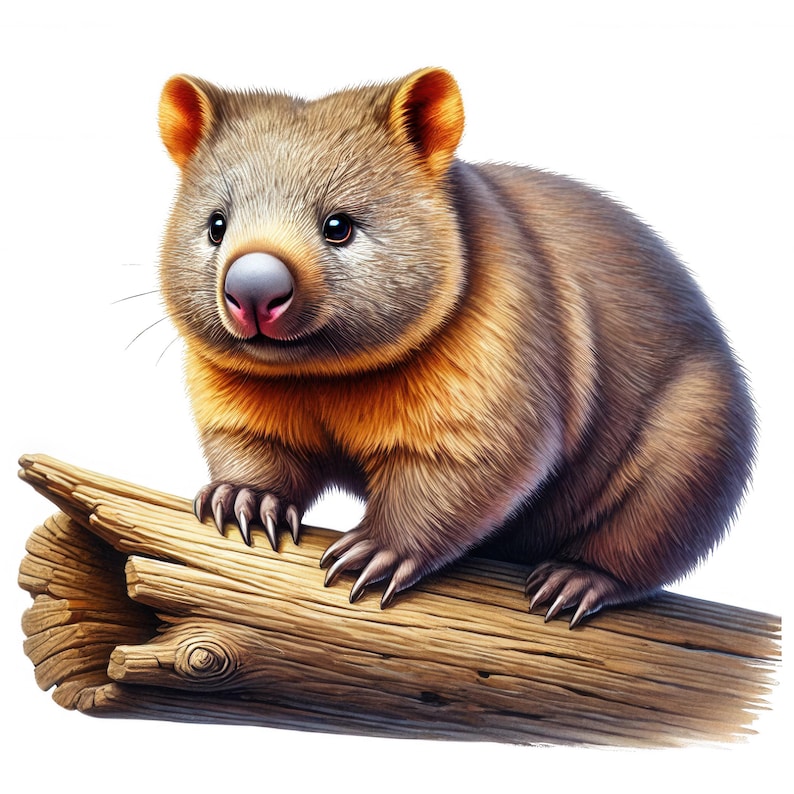 Wombat Bitmap Watercolor Wombat Clipart Bundle: Adorable Wildlife Art (PNG/JPG ...