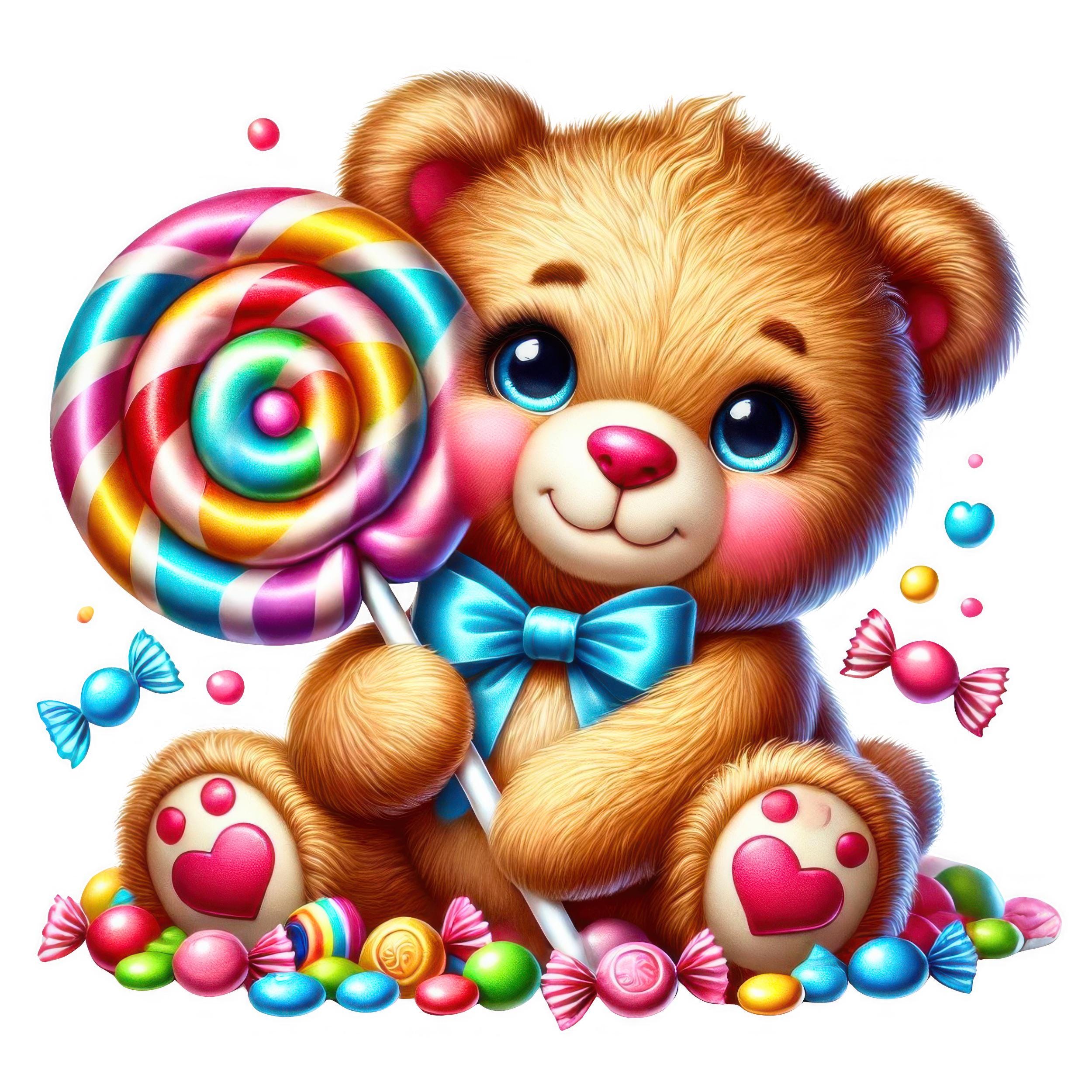 Watercolor Teddy Bear Clipart | Nursery Art PNG Bundle (digital ...