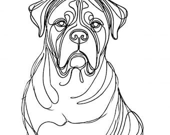 10 Cane Corso Line Art: Minimalist Dog SVG, PNG Clipart (Commercial Use)