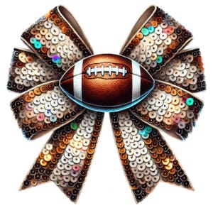 Coquette Football Bow Clipart, 10 PNG/JPG, Pacote de Laço de Futebol de Lantejoulas, Coquette Bow Png, Laço de Lantejoulas Glitter, Arte Esportiva, Download Digital