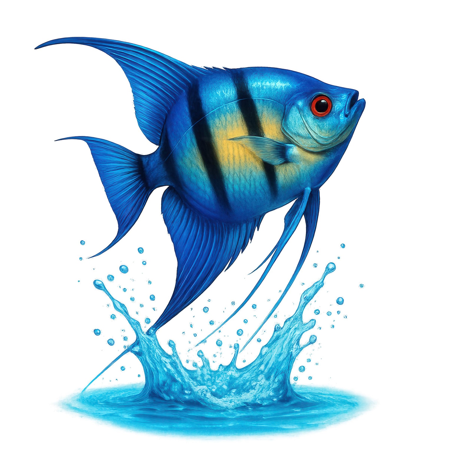 Angelfish Clipart Bundle: Tropical Fish Graphics, Digital Download, PNG ...