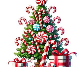 Christmas Tree Clipart | 12 High-Quality JPGs | Festive Christmas Tree Clipart Bundle | Holiday Art | Card Making | Commercial Use