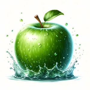 Clipart Apple | 10 wysokiej jakości plików JPG | Żywy, elegancki pakiet clipartów Apple | Sztuka Apple | Sztuka świeżych owoców | Materiały do druku | Wykorzystanie komercyjne