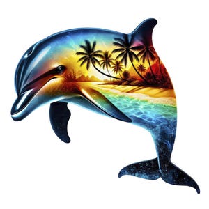 Lot de cliparts dauphins | 10 fichiers PNG et JPG de haute qualité | Albums de coupures, agendas numériques, livres souvenirs, Créations en papier, imprimables, usage commercial