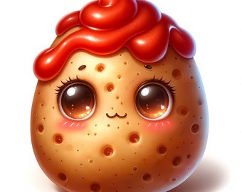 6 Cute Potato Clipart Bundle SVG PNG JPG Kawaii Potato Baby Potato Cute ...