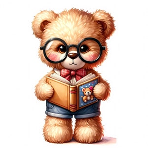 Teddy Bär Clipart - 10 hochwertige JPGs - Süßer Teddy Bär Clipart Bundle - Kinderzimmer Dekor - Wand Kunst - Papierhandwerk - Kommerzielle Nutzung