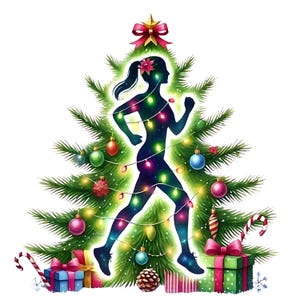 Clipart de mujer corriendo / 10 archivos JPG de alta calidad / Paquete de clipart de corredora festiva / Arte festivo / Imprimibles / Uso comercial