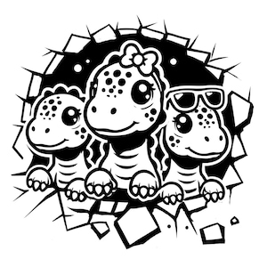 3D Dinosaurier SVG & PNG, süße Dinosaurier Clipart, lustige Dinosaurier, Dinosaurier Silhouette, SVG-Dateien für Cricut, Sublimation, kommerzielle Nutzung