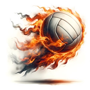 Volleyball Clipart - 10 JPGs de alta qualidade - Pacote de clipart esportivo - Arte de parede - Ilustrações de arte de futebol - Papercrafts - Download digital