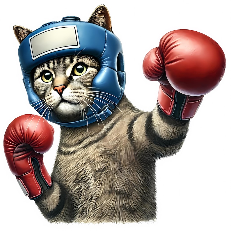 Boxing Cat Clipart | Funny Sports Art Printables (digital Download) Set ...