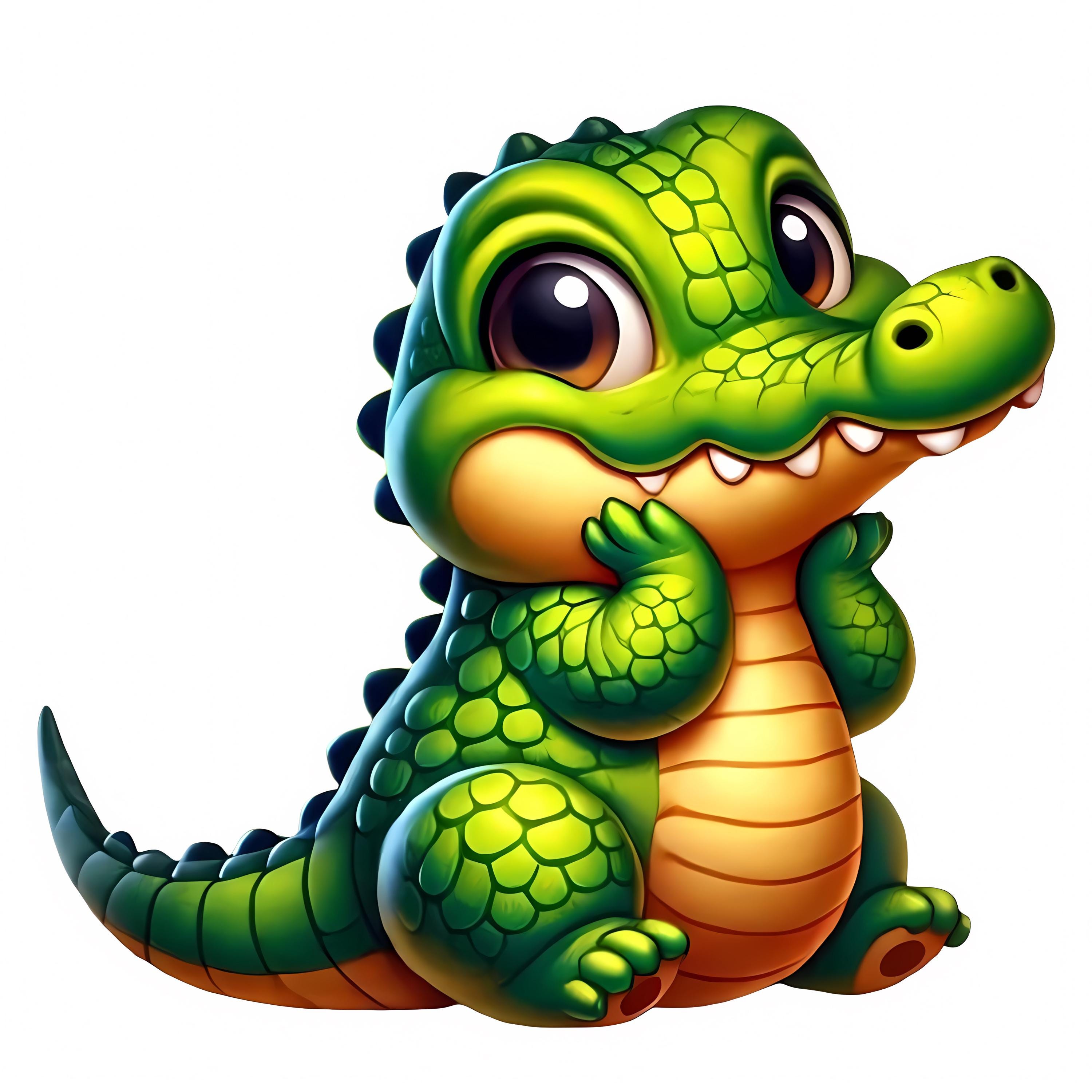 Cute Alligator Clipart | 11 High-Quality JPGs | Adorable Alligator Clipart Bundle | Wall Art | Safari Art | Printables | Commercial Use