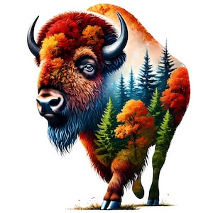 Bison Clipart | 12 hochwertige JPGs | Bison & Natur Clipart Bundle | Wildtiere Kunst | Natur Handwerk | Wandkunst | Drucksachen | Kommerzielle Nutzung